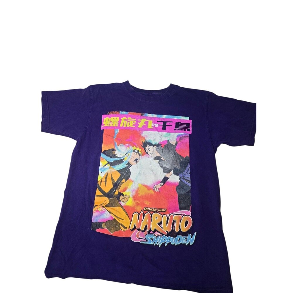 Naruto Shippuden Rasengan vs Chidori Purple T shirt Mens Size Medium anime